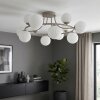 Modern Cluster ceiling light Chehalis, 12-light with white ribbed glass shades