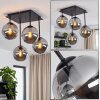 Modern Cluster Ceiling Light Gastor with 4 smoke-coloured glass shades