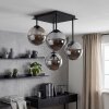 Modern Cluster Ceiling Light Gastor with 4 smoke-coloured glass shades