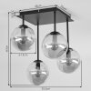 Modern Cluster Ceiling Light Gastor with 4 smoke-coloured glass shades