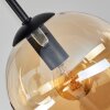 Modern cluster ceiling light Gastor with 4 amber glass shades and square plate