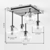 Cluster ceiling light Koyoto with wooden slatted plate and five hanging spheres