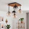 Boho Style Cluster Ceiling Light Koyoto with five amber, smoke and clear glass shades