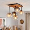 Boho Style Cluster Ceiling Light Koyoto with five amber, smoke and clear glass shades