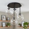 Modern round cluster ceiling light Chehalis with four clear glass shades