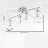 Retro cluster ceiling light Koyoto with 4 amber glass shades in a linear arrangement