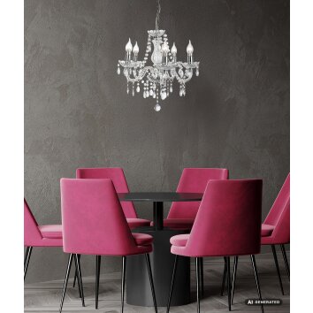 Marie NOWA antique-style 5-light chandelier, E14, height-adjustable for dining room