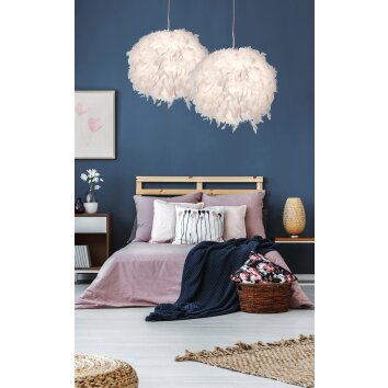 NOWA Ducky cloud pendant light E27, modern single-flame pendant lamp with fluffy shade