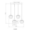 NOWA Toy 4-light Pendant Light with round shades, 108 cm, E27, modern