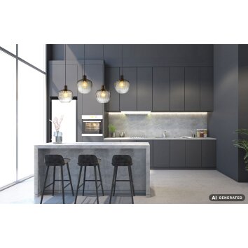 NOWA Toy 4-light Pendant Light with round shades, 108 cm, E27, modern