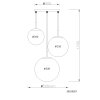 NOWA Kop 3-Light Globe Pendant Light for Dining Room, Hallway, Kitchen, Living Room