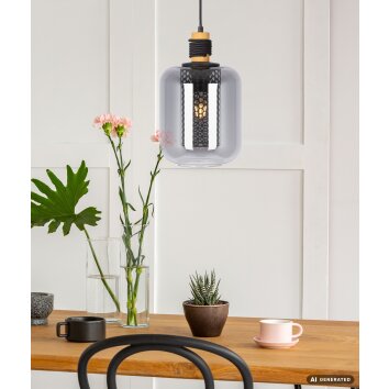 NOWA Ando Adjustable Round Pendant Light for Dining Room, E27, Ø 20 cm
