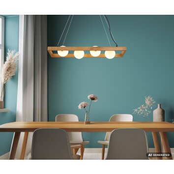 Nanda by NOWA 4-Light Angular Pendant Lamp 84 cm Modern for Dining Room and Kitchen