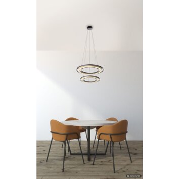 NOWA Rilas LED ring pendant light with double-ring design for dining room Ø 56 cm