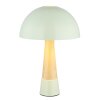 NOWA Paulin mushroom-look table lamp in green and ecru with metal shade, E27