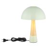 NOWA Paulin mushroom-look table lamp in green and ecru with metal shade, E27
