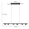 Steinhauer Marcadore LED linear pendant light, 6-light hanging lamp with rotating heads