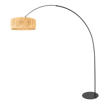 Steinhauer Curve Modern Arch Floor Lamp 210 cm E27 Fringed Shade for Living Room