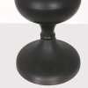 Steinhauer Ornate Table Lamp Lyons with wood pedestal and gold-lined black fabric shade