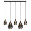 Steinhauer LED pendant light Glimsy, height-adjustable clustered smoke shades, 2700 Kelvin