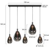 Steinhauer LED pendant light Glimsy, height-adjustable clustered smoke shades, 2700 Kelvin