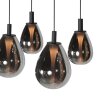 Steinhauer LED pendant light Glimsy, height-adjustable clustered smoke shades, 2700 Kelvin