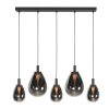 Steinhauer LED pendant light Glimsy, height-adjustable clustered smoke shades, 2700 Kelvin