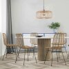 Steinhauer Pendant Light Sparkled Light, round wooden cage, height-adjustable, Length 50 cm