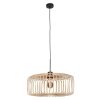 Steinhauer Pendant Light Sparkled Light, round wooden cage, height-adjustable, Length 50 cm