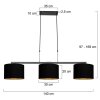 Steinhauer Stang 3-Light Dining Room Pendant Lamp 140 cm, Modern Angular Design