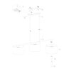 Steinhauer Stang 3-Light Dining Room Pendant Lamp 140 cm, Modern Angular Design