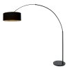 Steinhauer floor lamp Sparkled Light with gold and black cylindrical drum shade, adjustable