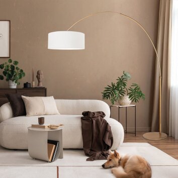 Steinhauer Sparkled Light modern arched floor lamp E27 with switch, 240 cm
