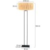 Steinhauer Stang Floor Lamp, Classic Standing Lamp with Fringed Shade, Adjustable, E27