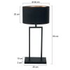 Steinhauer table lamp Stang with angular frame and gold-black fabric shade, dimmable