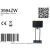 Steinhauer table lamp Stang with angular frame and gold-black fabric shade, dimmable