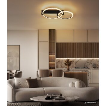 Globo Fletcher LED ring ceiling light 24 W 2550 lm 3000 K, modern flush-mounted