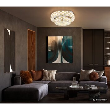 Globo Lidia modern round flush-mounted LED ceiling light ø 61 cm with remote control