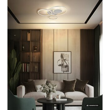 Globo Johnson modern LED ring ceiling light with remote control 4200 lm 40 W 2700-6500 K