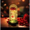 Globo Rosalina LED decorative light rose in glass dome, 20-light, 2900 K