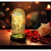 Globo Rosalina LED decorative light rose in glass dome, 20-light, 2900 K