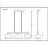 NOWA Romy 3-Light Dining Table Pendant Light, E27, 114 cm, with dome shades