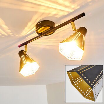 VANTAA ceiling light black-gold, 2-light sources