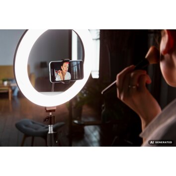 Globo Delgado LED selfie ring light with phone holder for content creation, 63 cm