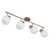 Globo Eileen 4-light modern linear ceiling lamp with sphere shades for dining room