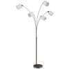 Globo Thea 5-light modern arc floor lamp with cord switch for living room