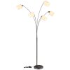 Globo Thea 5-light modern arc floor lamp with cord switch for living room