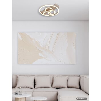 Globo Darryl I LED flush-mount ceiling light, ring ceiling light, 40W, 4410 lm, 3000/4000/6000K