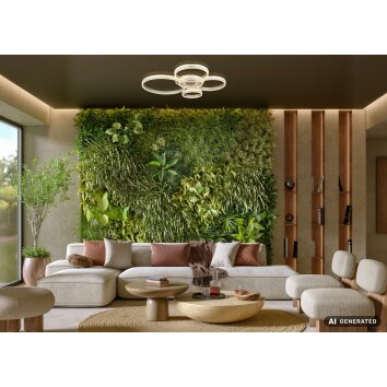 Globo Francine modern LED ring ceiling light with remote control for living room