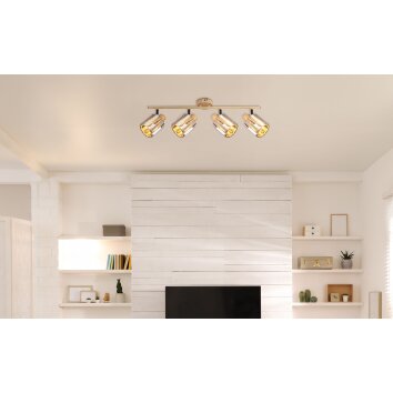 Globo Run Modern Long Bar Ceiling Light, 4-Light E14 for Living Room, Dining Room